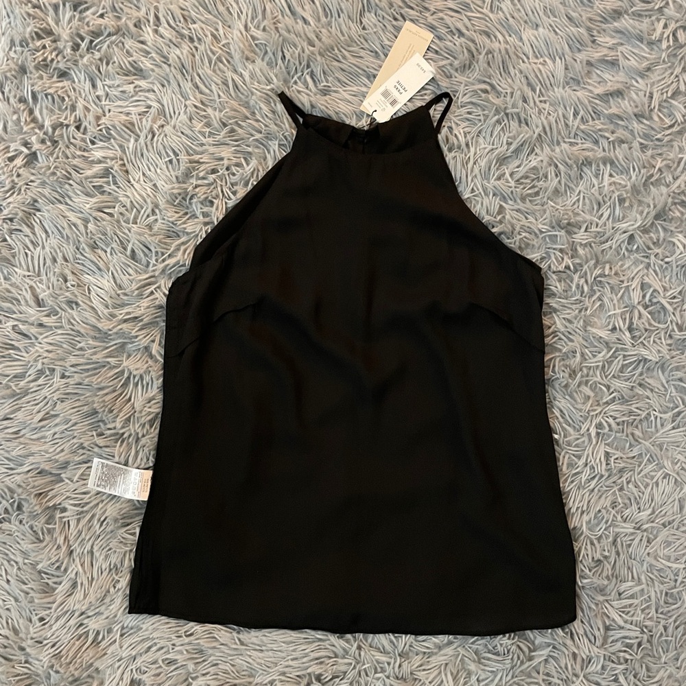 NWT Banana Republic Womens High-Neck Layered Sleeveless Top in black color - Picture 12 of 13